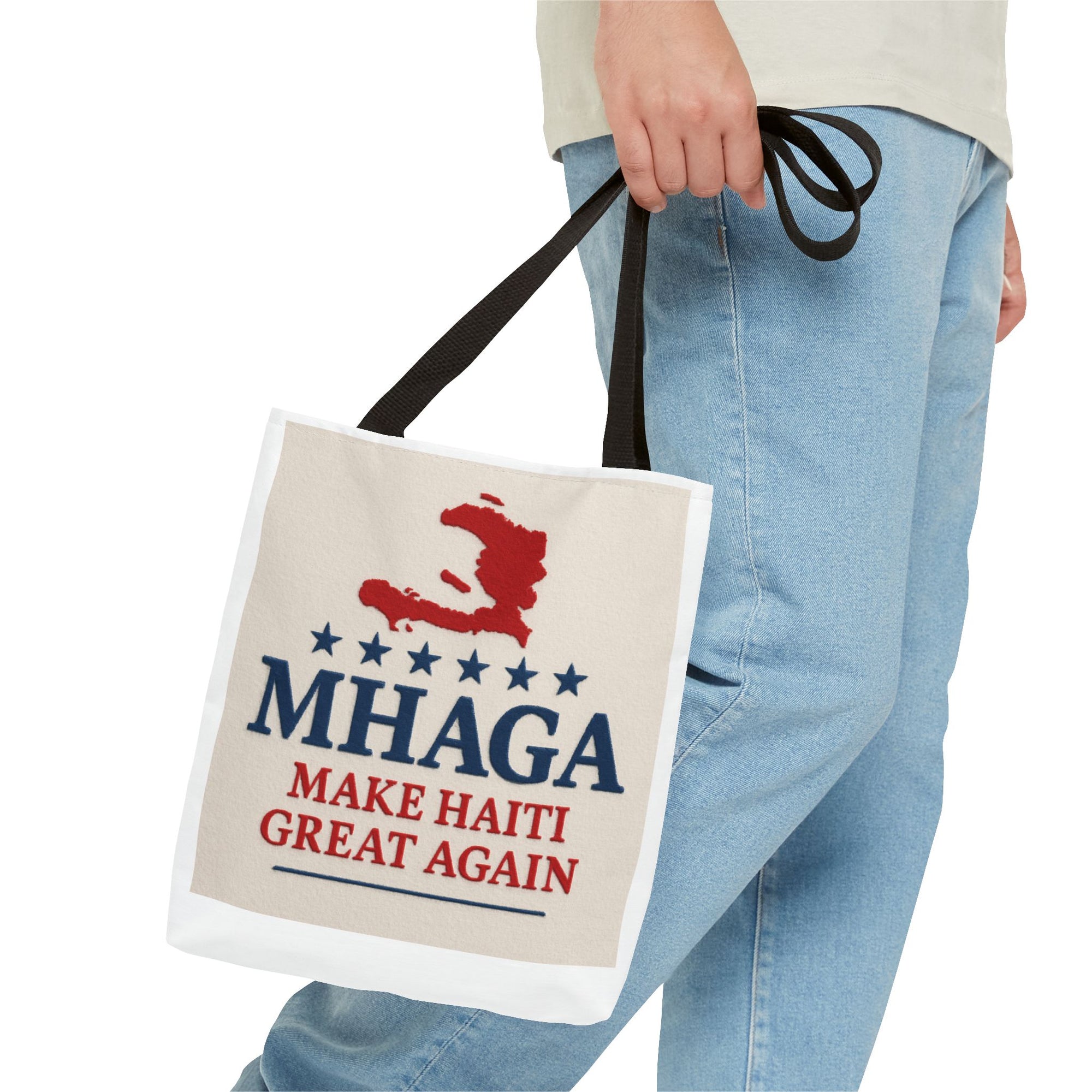 Patriotic Haiti Tote Bag, Make Haiti Great Again, Canvas Shopping Bag, Eco-Friendly Gift, Travel Bag, Statement Tote