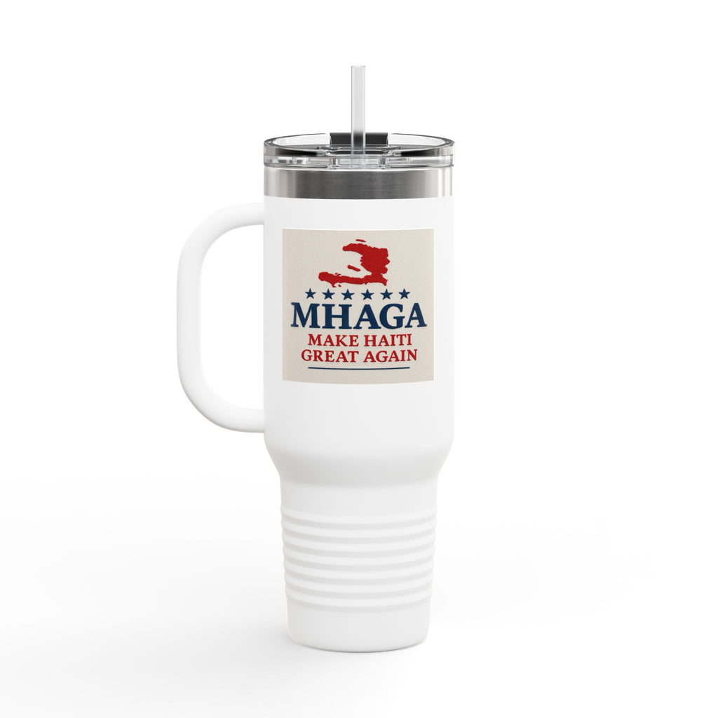 Insulated Travel Mug - MHAGA: Make Haiti Great Again, Perfect for Coffee Lovers, Road Trips, Gifts, 40oz Outdoor Adventure
