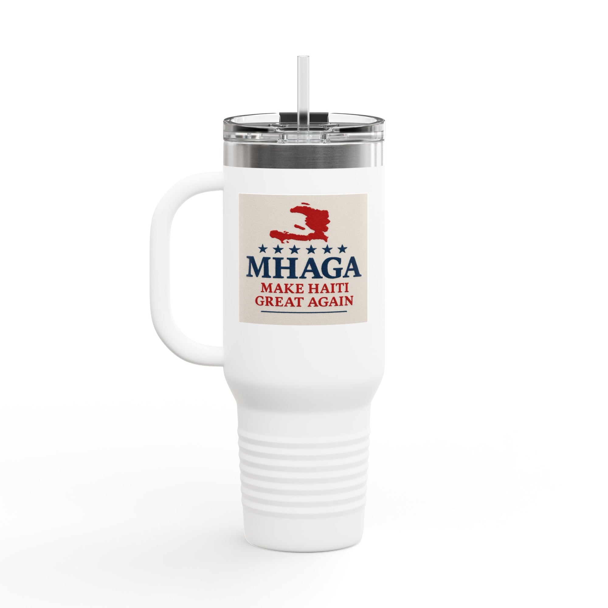 Insulated Travel Mug - MHAGA: Make Haiti Great Again, Perfect for Coffee Lovers, Road Trips, Gifts, 40oz Outdoor Adventure