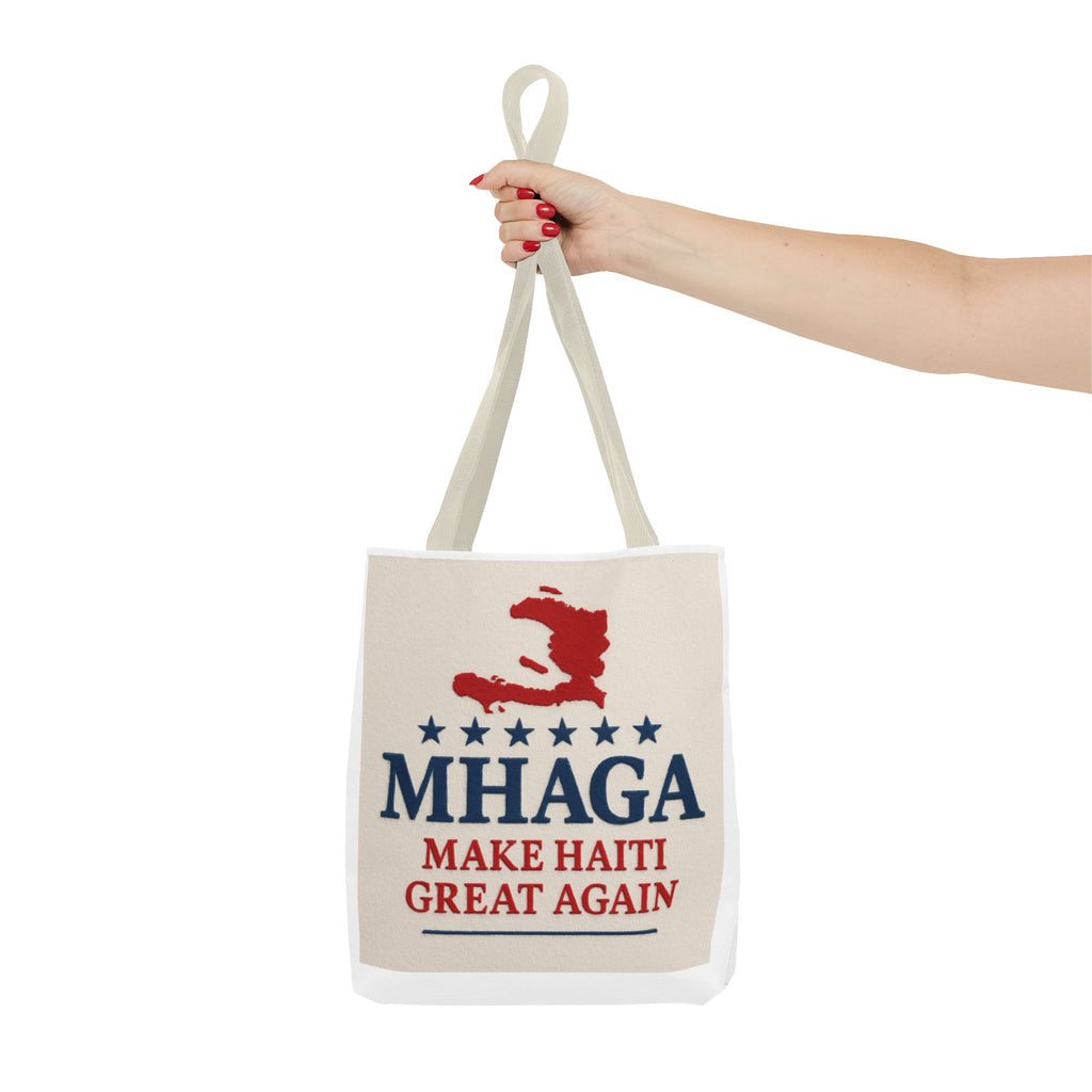 Patriotic Haiti Tote Bag, Make Haiti Great Again, Canvas Shopping Bag, Eco-Friendly Gift, Travel Bag, Statement Tote