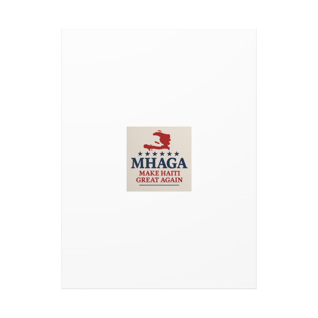 Matte Canvas Wall Art - MHAGA Make Haiti Great Again, Political Decor, Haitian Pride, Home Gallery, Unique Gift Idea