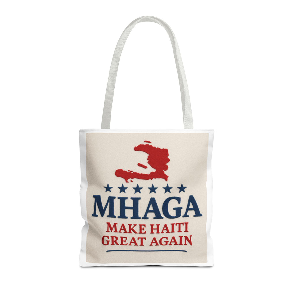 Patriotic Haiti Tote Bag, Make Haiti Great Again, Canvas Shopping Bag, Eco-Friendly Gift, Travel Bag, Statement Tote