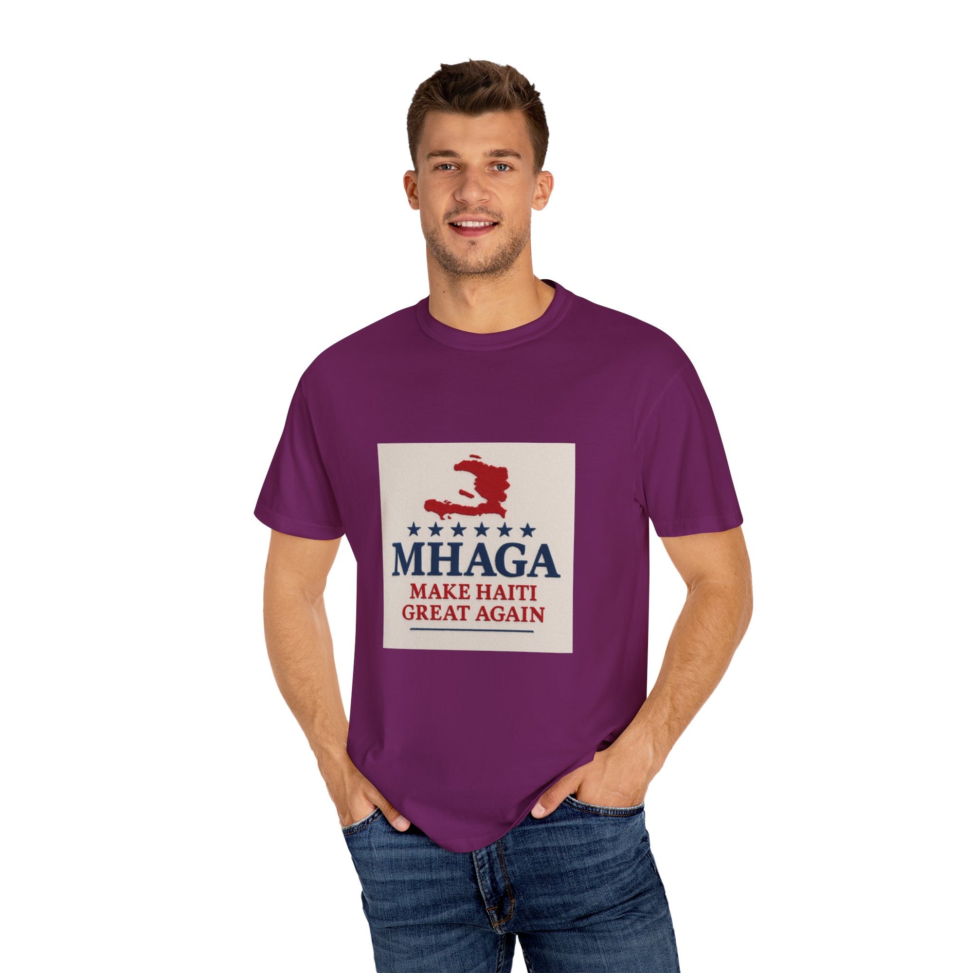 Unisex Garment-Dyed T-shirt: Make Haiti Great Again, Casual Tee, Cultural Pride Shirt, Gift for Activists, Haiti Heritage Apparel