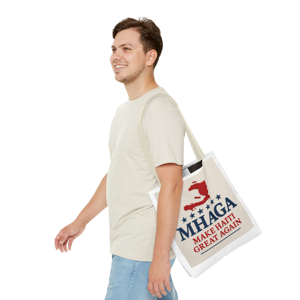 Patriotic Haiti Tote Bag, Make Haiti Great Again, Canvas Shopping Bag, Eco-Friendly Gift, Travel Bag, Statement Tote