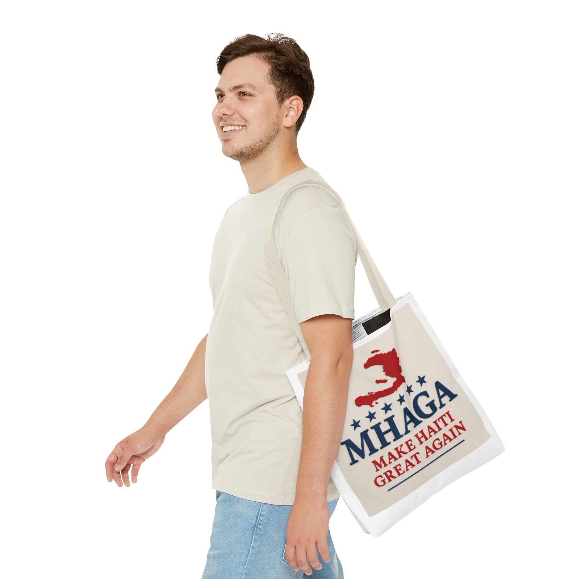Patriotic Haiti Tote Bag, Make Haiti Great Again, Canvas Shopping Bag, Eco-Friendly Gift, Travel Bag, Statement Tote
