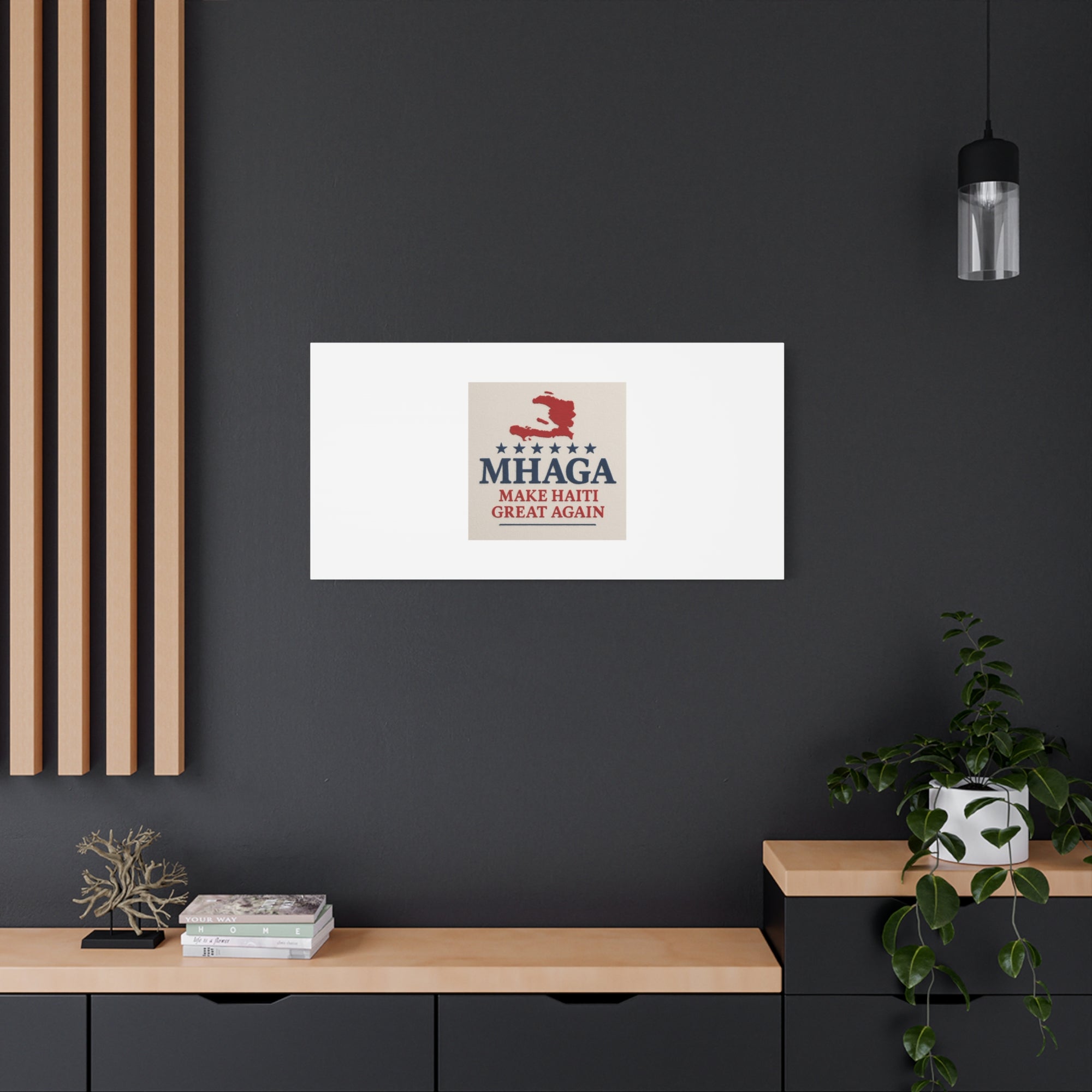 Matte Canvas Wall Art - MHAGA Make Haiti Great Again, Political Decor, Haitian Pride, Home Gallery, Unique Gift Idea