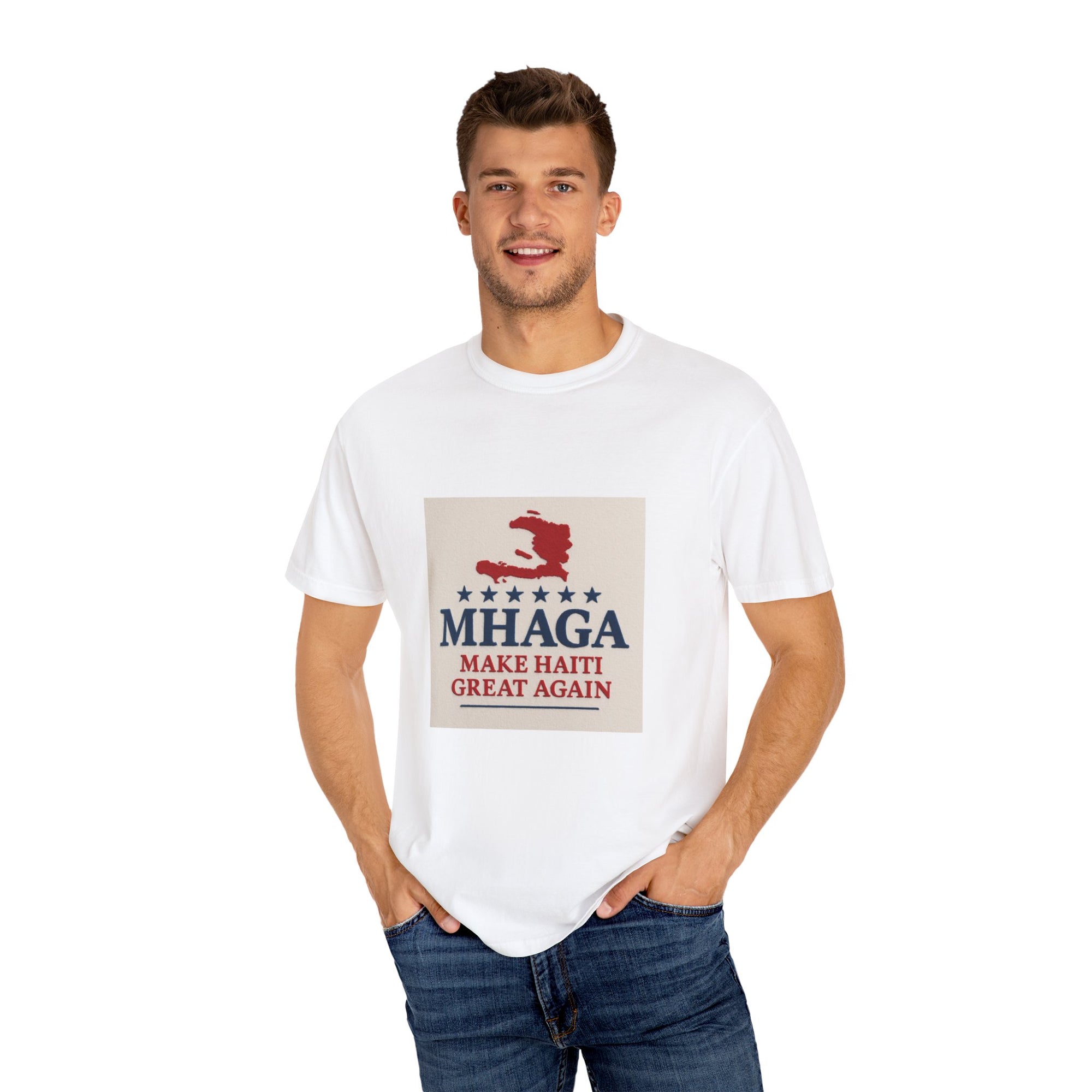 Unisex Garment-Dyed T-shirt: Make Haiti Great Again, Casual Tee, Cultural Pride Shirt, Gift for Activists, Haiti Heritage Apparel