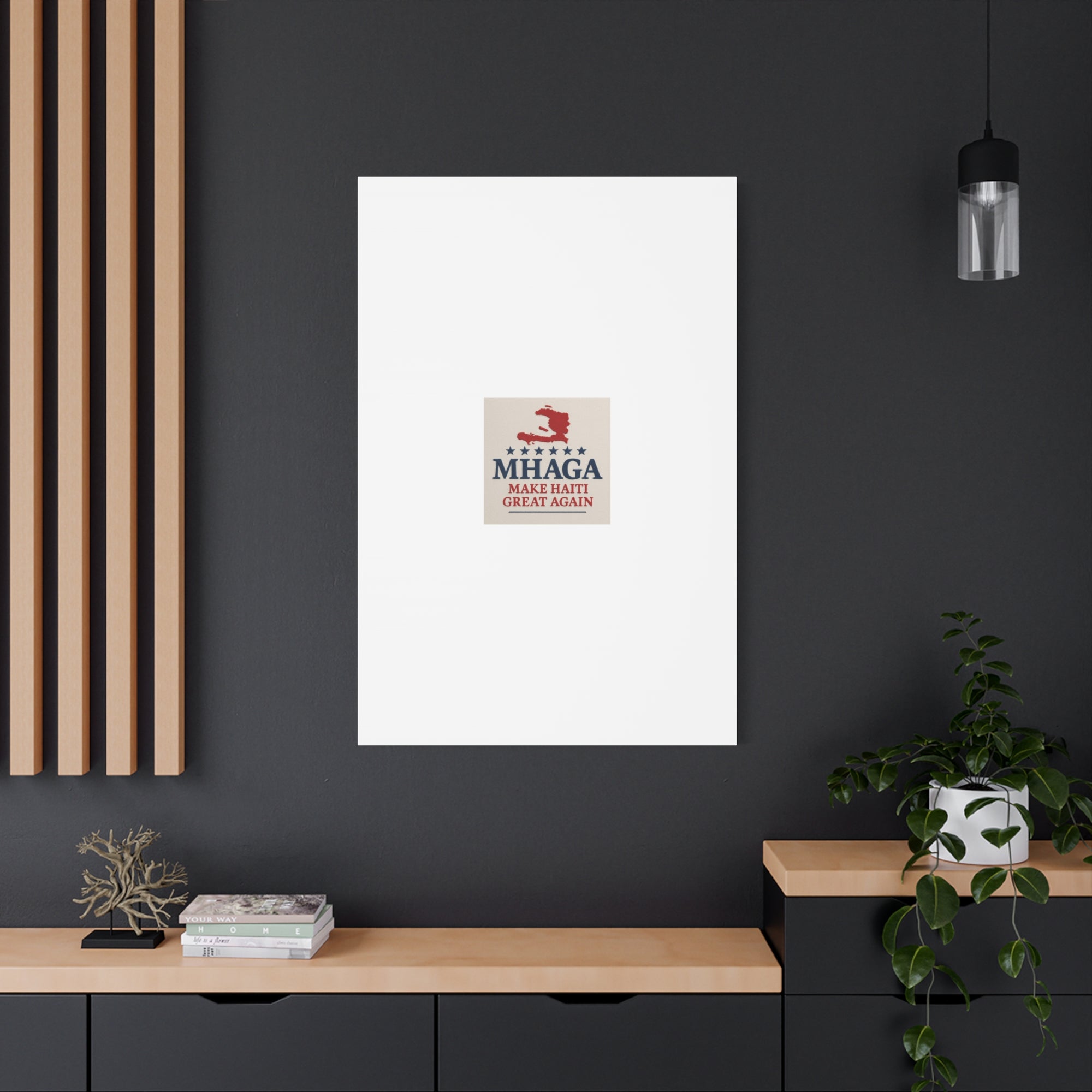 Matte Canvas Wall Art - MHAGA Make Haiti Great Again, Political Decor, Haitian Pride, Home Gallery, Unique Gift Idea