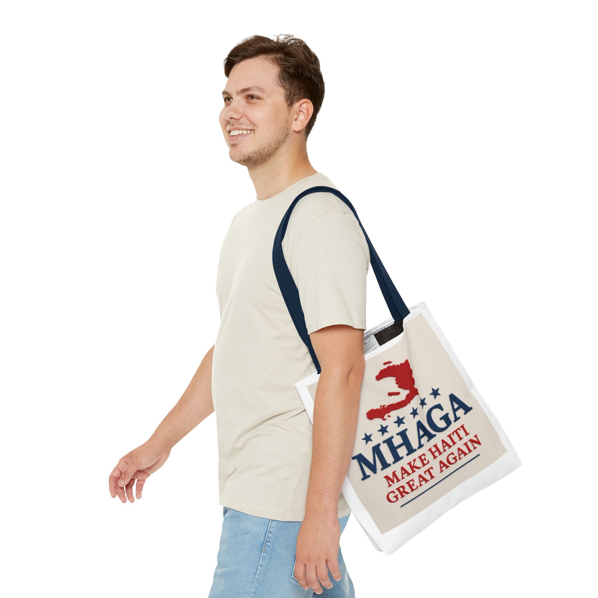 Patriotic Haiti Tote Bag, Make Haiti Great Again, Canvas Shopping Bag, Eco-Friendly Gift, Travel Bag, Statement Tote