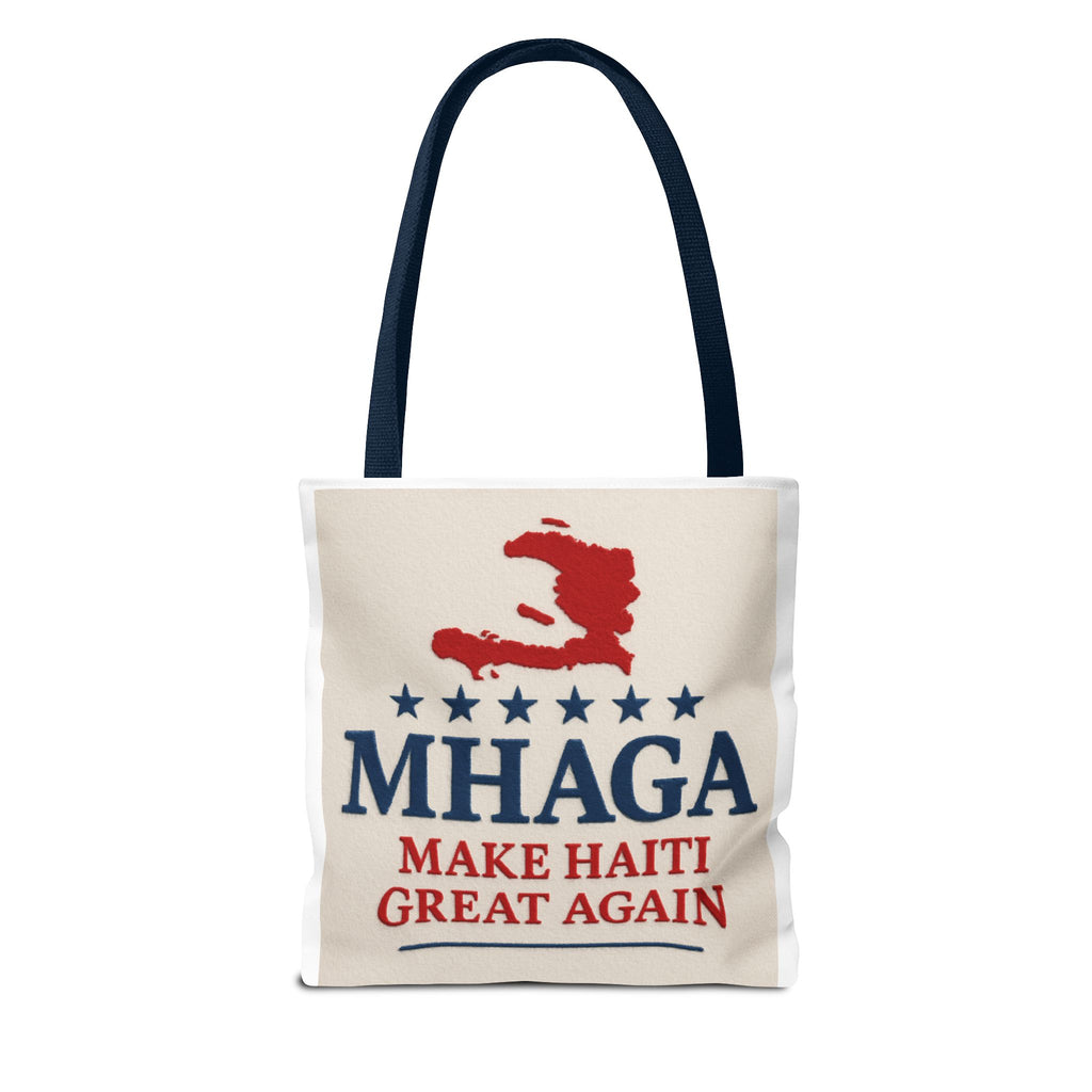 Patriotic Haiti Tote Bag, Make Haiti Great Again, Canvas Shopping Bag, Eco-Friendly Gift, Travel Bag, Statement Tote