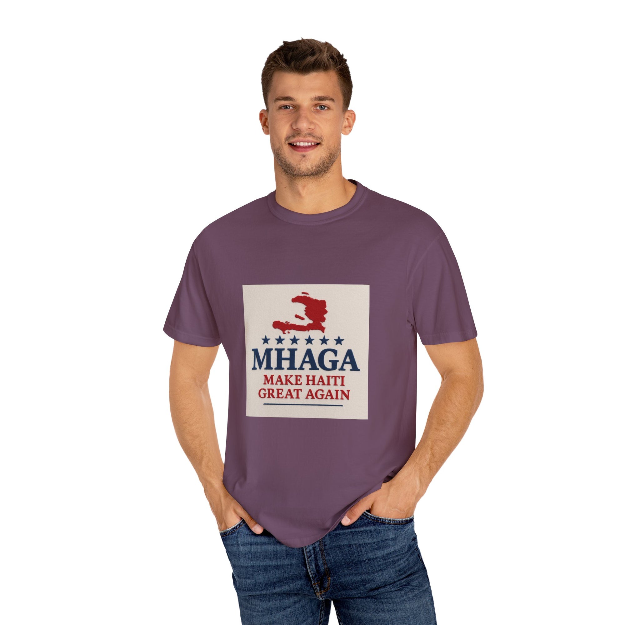 Unisex Garment-Dyed T-shirt: Make Haiti Great Again, Casual Tee, Cultural Pride Shirt, Gift for Activists, Haiti Heritage Apparel