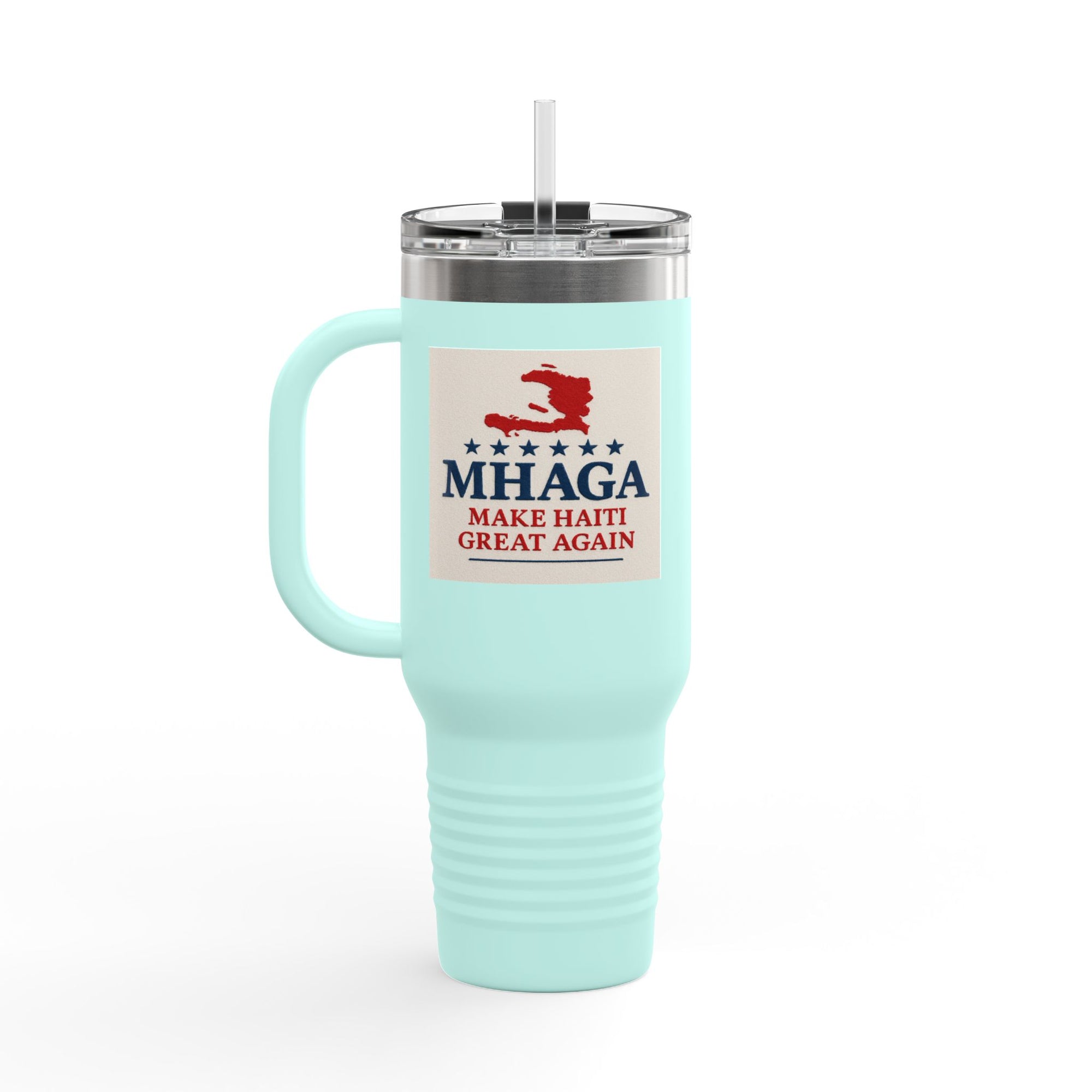 Insulated Travel Mug - MHAGA: Make Haiti Great Again, Perfect for Coffee Lovers, Road Trips, Gifts, 40oz Outdoor Adventure