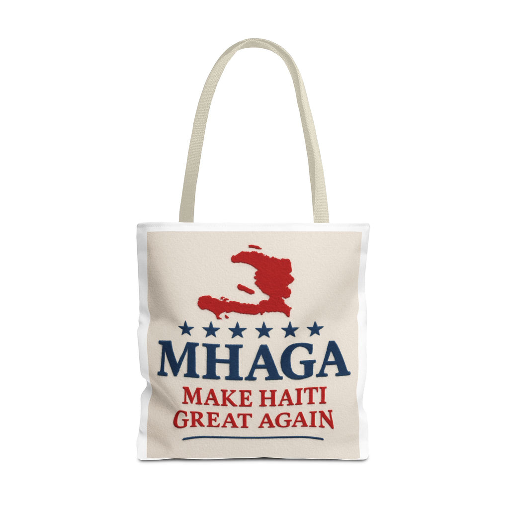 Patriotic Haiti Tote Bag, Make Haiti Great Again, Canvas Shopping Bag, Eco-Friendly Gift, Travel Bag, Statement Tote