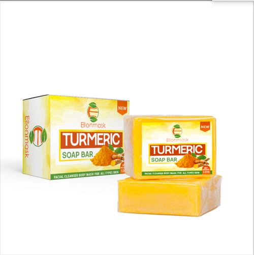 Savon solide Ellonmask Éclat Curcuma — Nettoyant visage + corps illuminateur et correcteur de taches pigmentaires